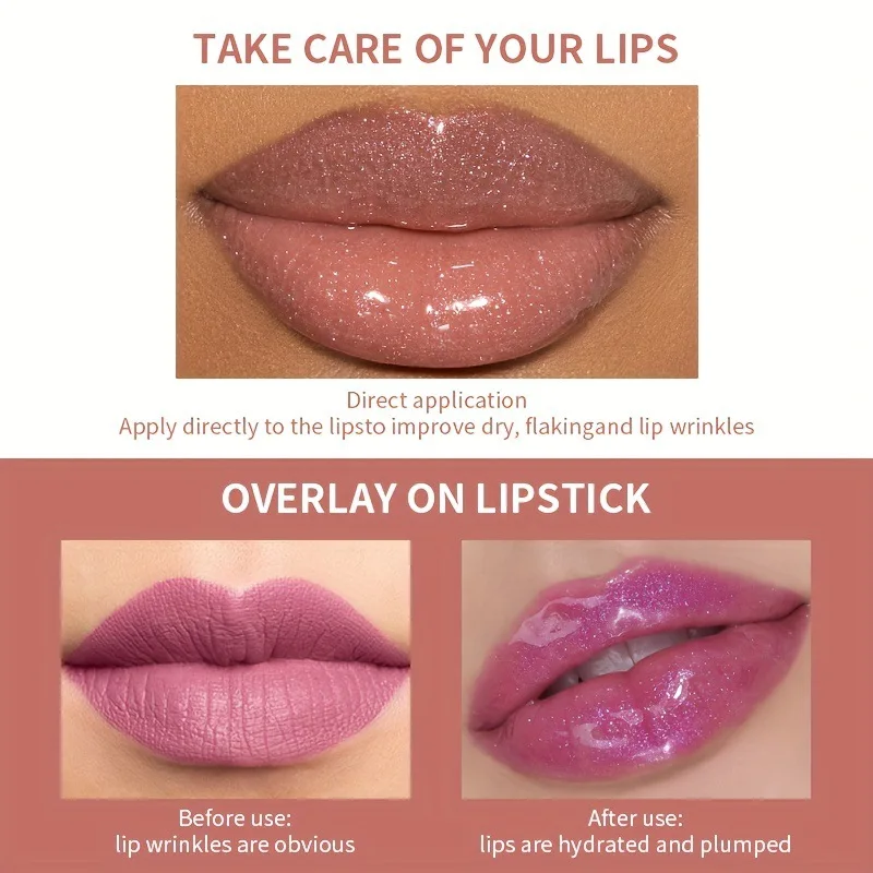 USHAS 3 perlas de espejo coloridas con esmalte de labios flash color duradero doe labio hidratante labio miel