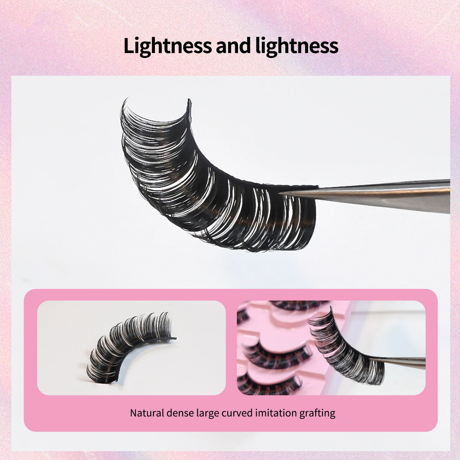 10 Pairs D Curl Russian Volume Lashes Dramatic Classic Russian Strip Lashes Makeup Faux Cils Eyelash Extensions