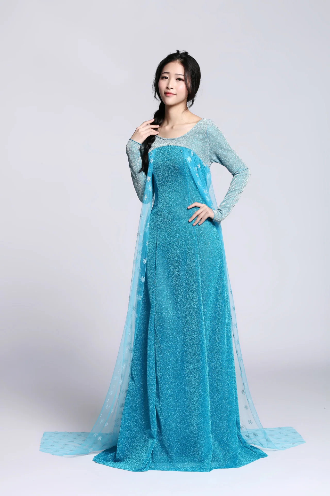 Elsa Princess Dress Halloween Adult Ice And Snow Festival Tailcoat Ball Gown Costume Polyester Fiber Pure E-commerce Sale view 5