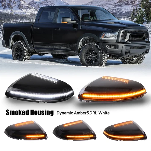 Imagen 1 del producto Luz de coche para Dodge Ram 1500 2500 2009-2018 espejo lateral LED indicador dinámico luz intermitente espejo retrovisor señal de giro
