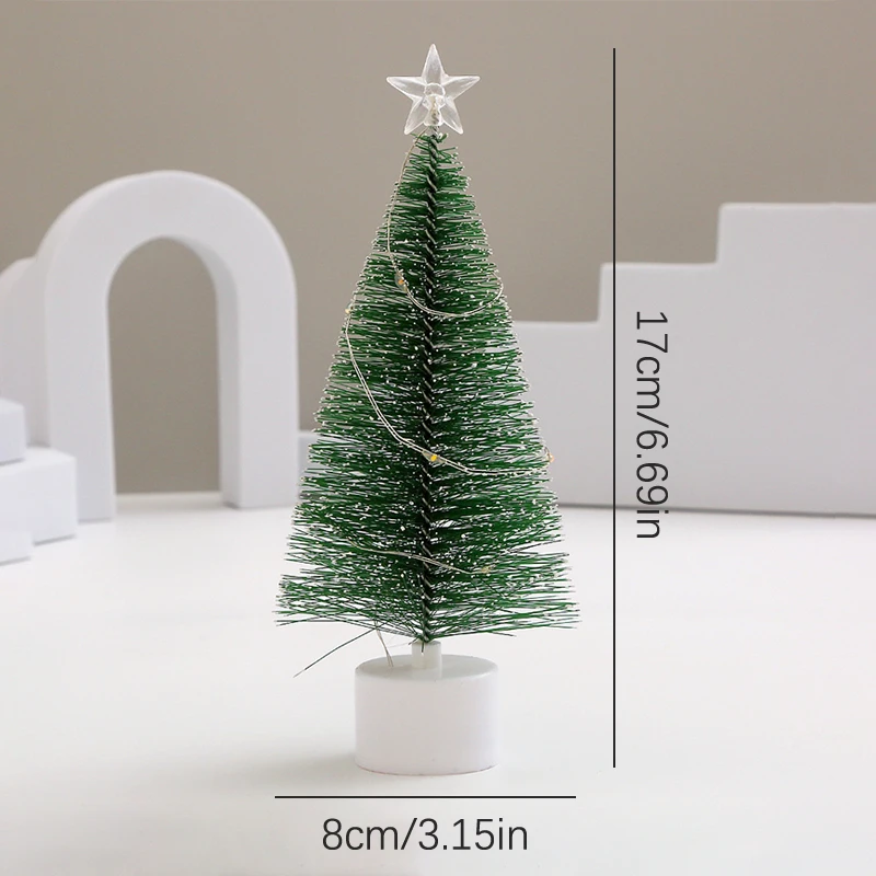 1PC Luminous Mini Christmas Trees Beautiful Small Artificial Xmas Trees Desk Decorations Christmas Home Decorations