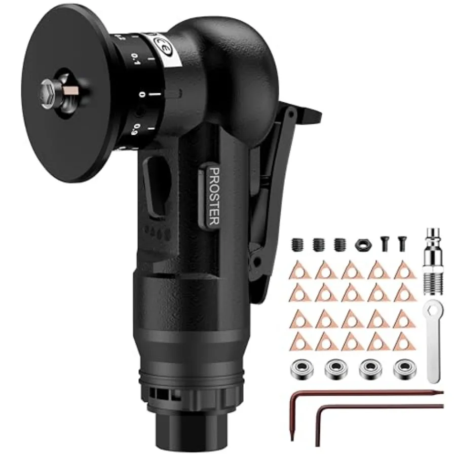 Pneumatic Chamfer Tool Kit Professional Air Deburring Machine 30000 RPM with Dual-Blade System R and C Blades 22-Piece Tungsten