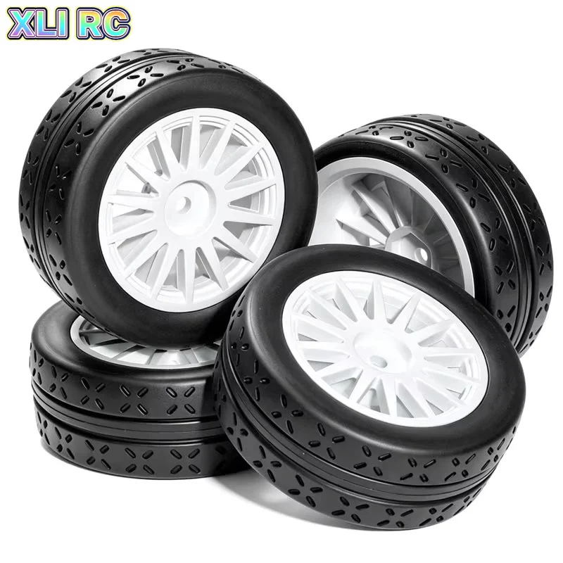 4Pcs 70mm Outer Diameter High Speed On Road RC Tires, 1/10 RC Drifting Car Tyres Fit Traxxas HSP Tamiya HPI Kyosho Upgrade Parts