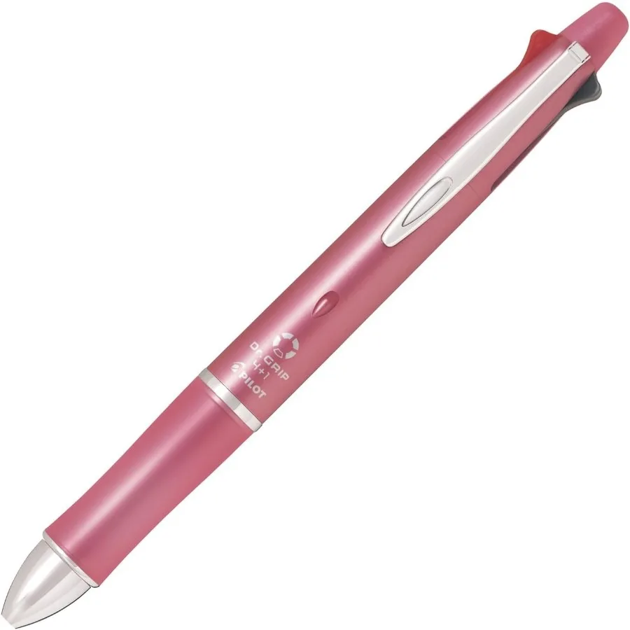 Pilot Dr.Grip 4 Plus 1 4 Color 0.5mm Ballpoint Multi Pen and 0.5mm Mechanical Pencil with Shell Pink Barrel for Office School a