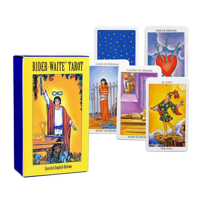 Cartas de Tarot clásicas, versión en español e inglés, caballero, camarero, Rider, Waite, adivinación del destino, predicción del destino, juegos de