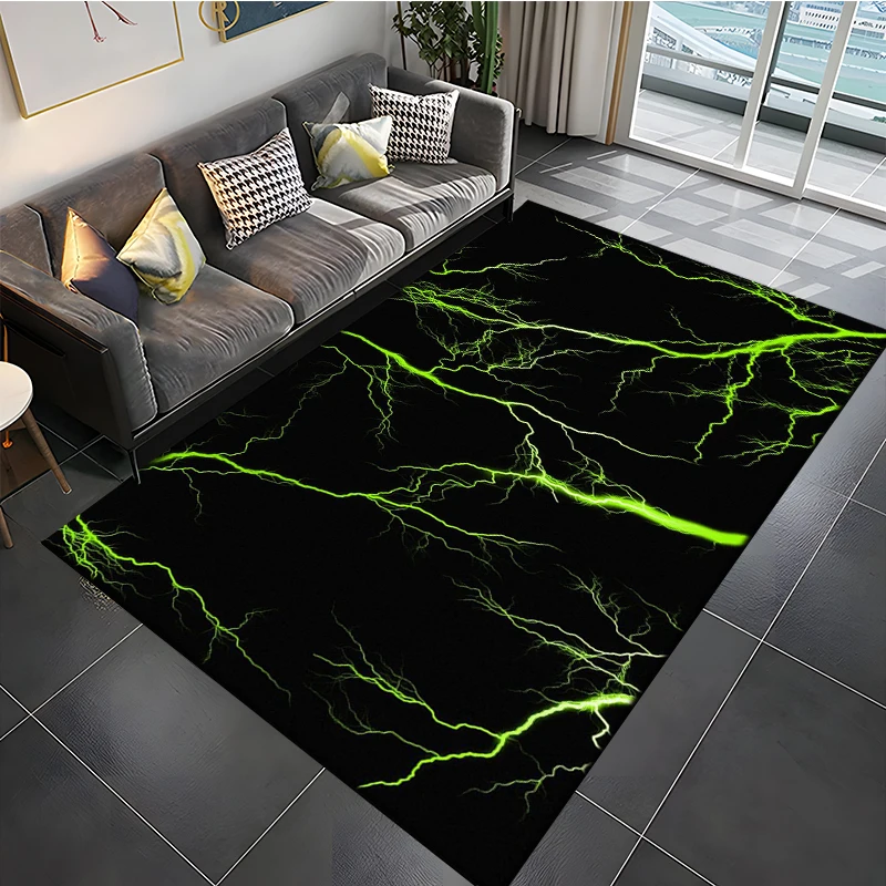 15 Size 3D Lightning Stripes Area Rug Carpet for Living Room Bedroom Home Sofa Decoration,Kids Non-slip Floor Mat Gaming Gifts