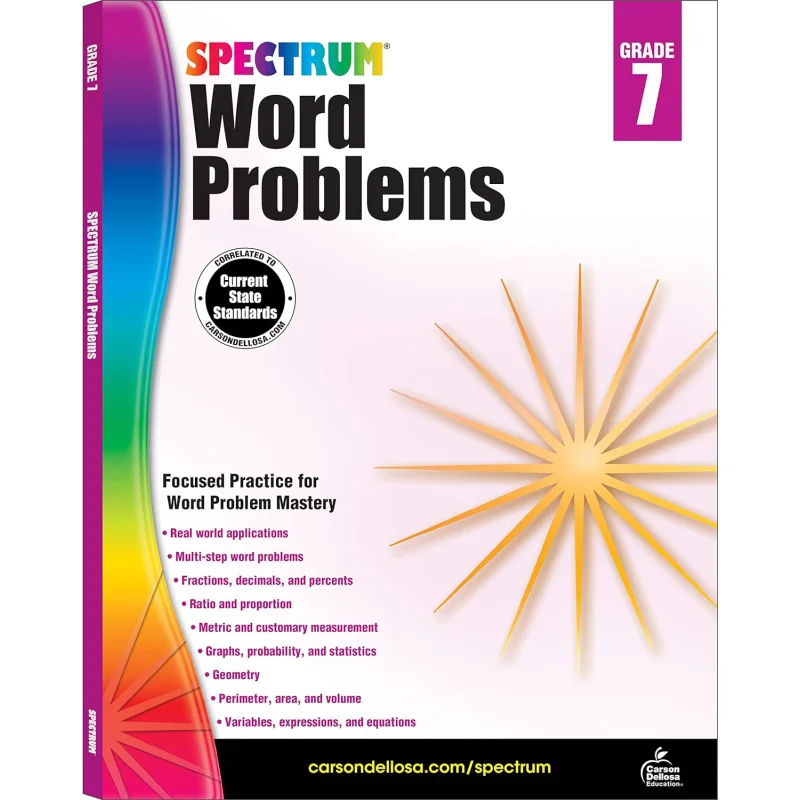 

Spectrum Word Problems Grade 7 Carson Dellosa Education Carson Dellosa Education 9781624427336 Book