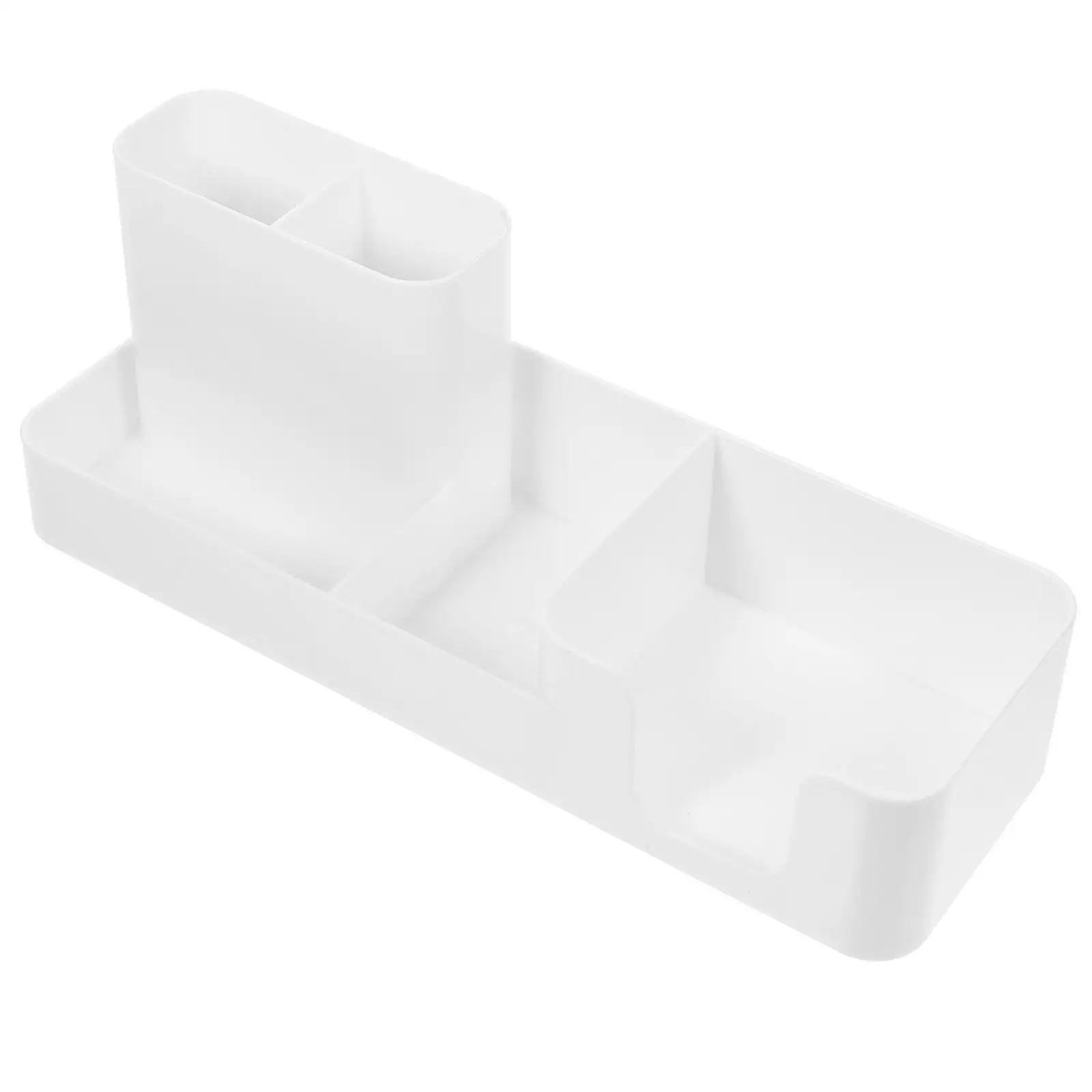 White Office Desk Organizer Note Storage Box Pen Holder Pencil Tray Manager Stationery Supplies Container Large Capacity Privacy