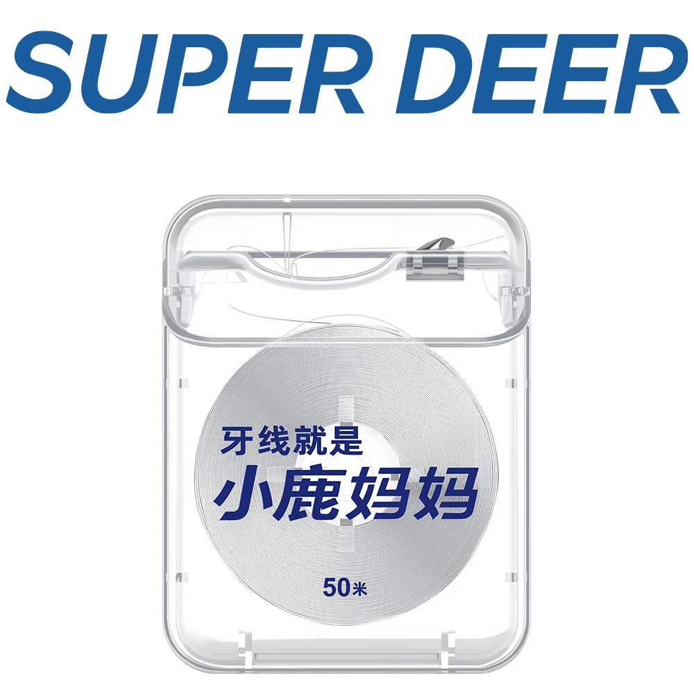 Super Deer 50 m Zahnseide Minze Flosser Interdentalbürste Zähne Stick Mundhygiene Sauberer Draht Praktische Gesundheit Mundpflege – Detail 1