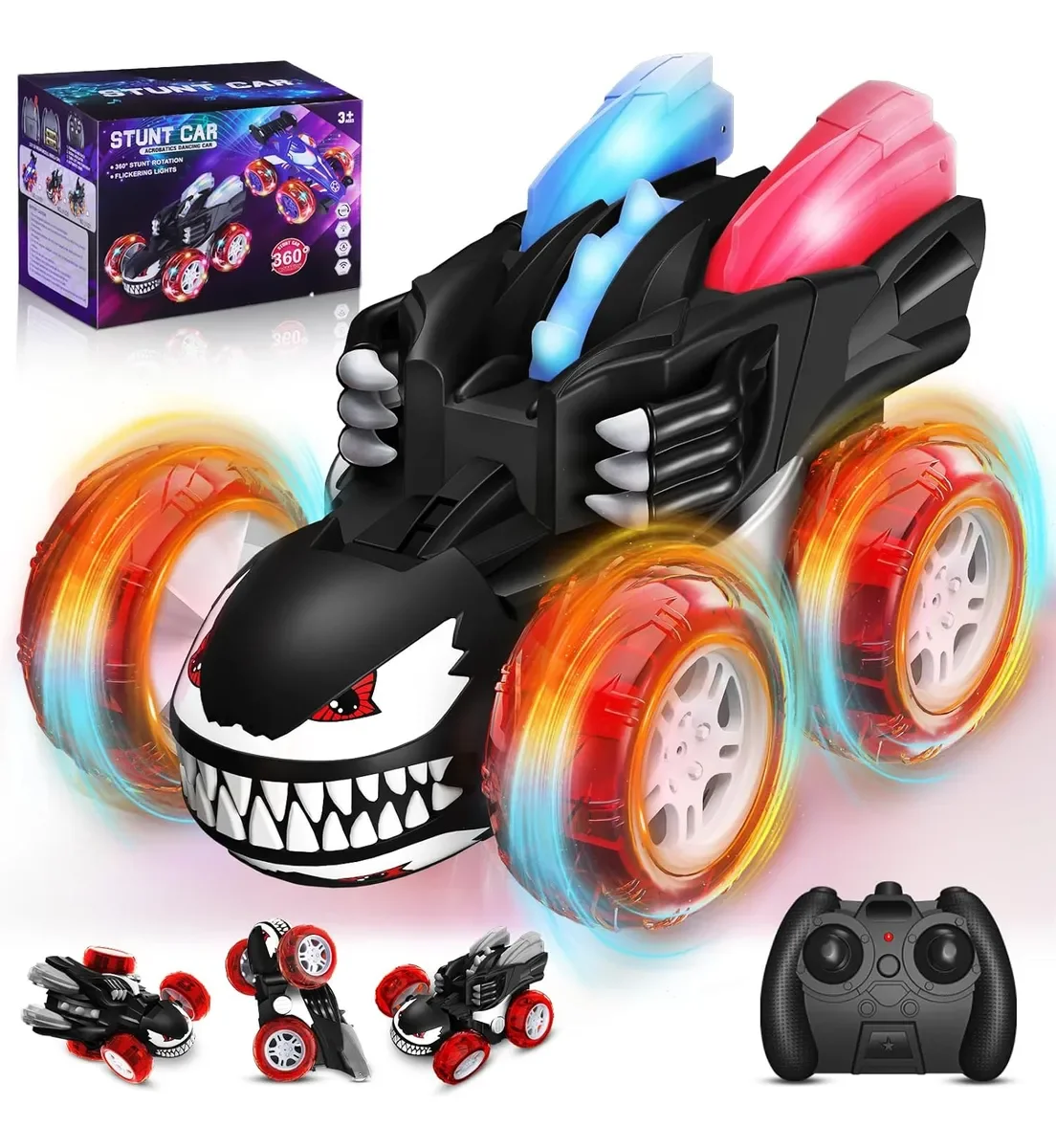 

2,4 ГГц, 4WD Monster Toy, автомобиль с дистанционным управлением — откидные и вращающиеся на 360 градусов трюки с подсветкой