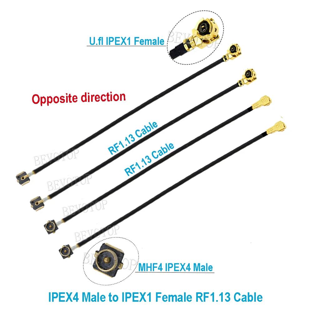 2pcs/lot IPEX4 MHF4 Male to IPEX1 Female Connector RF0.81 RF Coaxial Pigtail Jumper WIFI 3G 4G Extension Cable  5cm 10cm 15cm