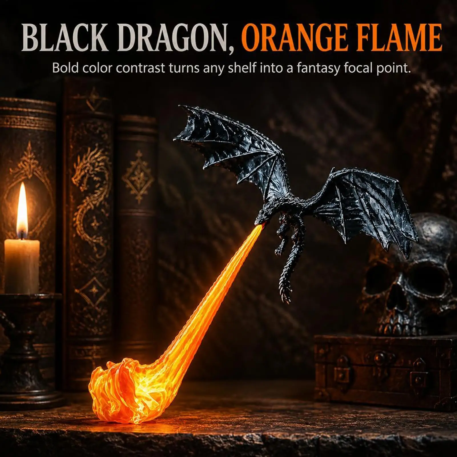 3D Printed Flying Dragon Bookshelf Nook Light Library Lantern Decor Dragon Bookshelf Nook Light for Nightstand Bedroom Nursery