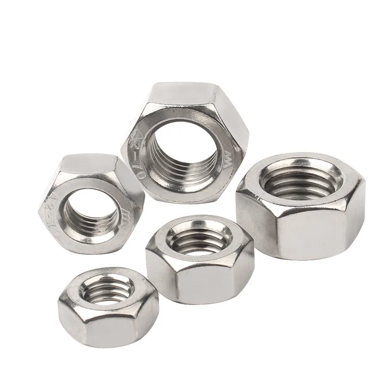 1/50/100 Uds A2 304 tuerca hexagonal de acero inoxidable para M1 M1.2 M1.4 M1.6 M2 M2.5 M3 M4 M5 M6 M8 M10 M12 M16 M20 M24 tornillo
