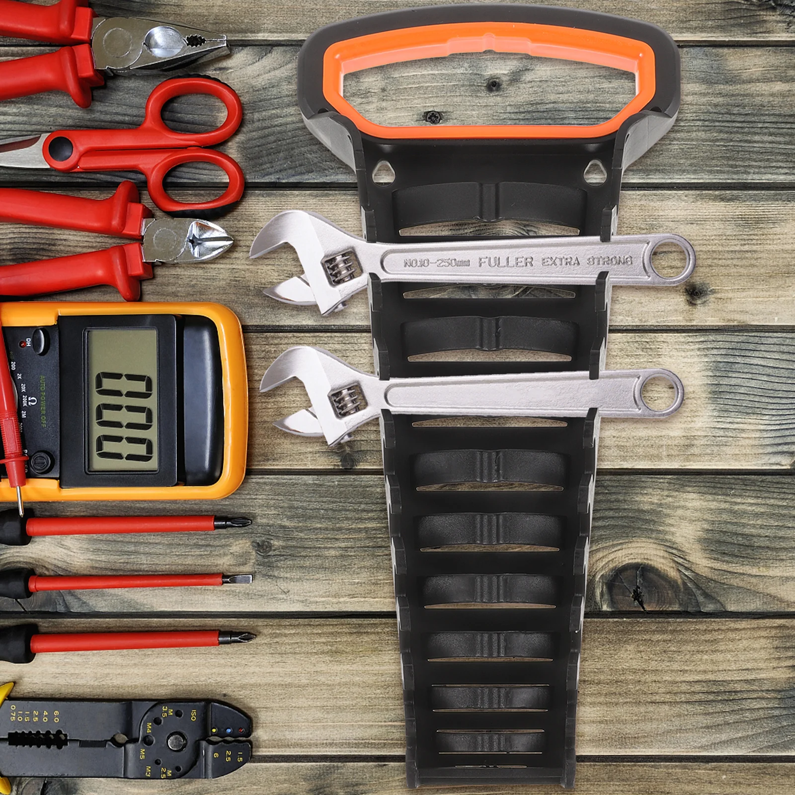 حامل مفتاح الربط، منظم صندوق الأدوات، متعدد الوظائف، سعة كبيرة، سهل الاستخدام، تصميم مدمج، دعامة مفتاح الربط #5