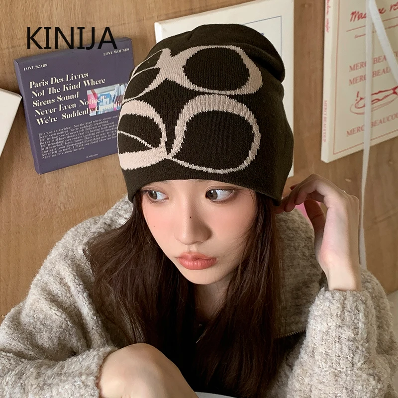 New Knitting Skullies & Beanies Hat Men Women Quality Cap Y2k Warm Fashion Hundred Take Cold Cap Hip-hop Street Cap Korean