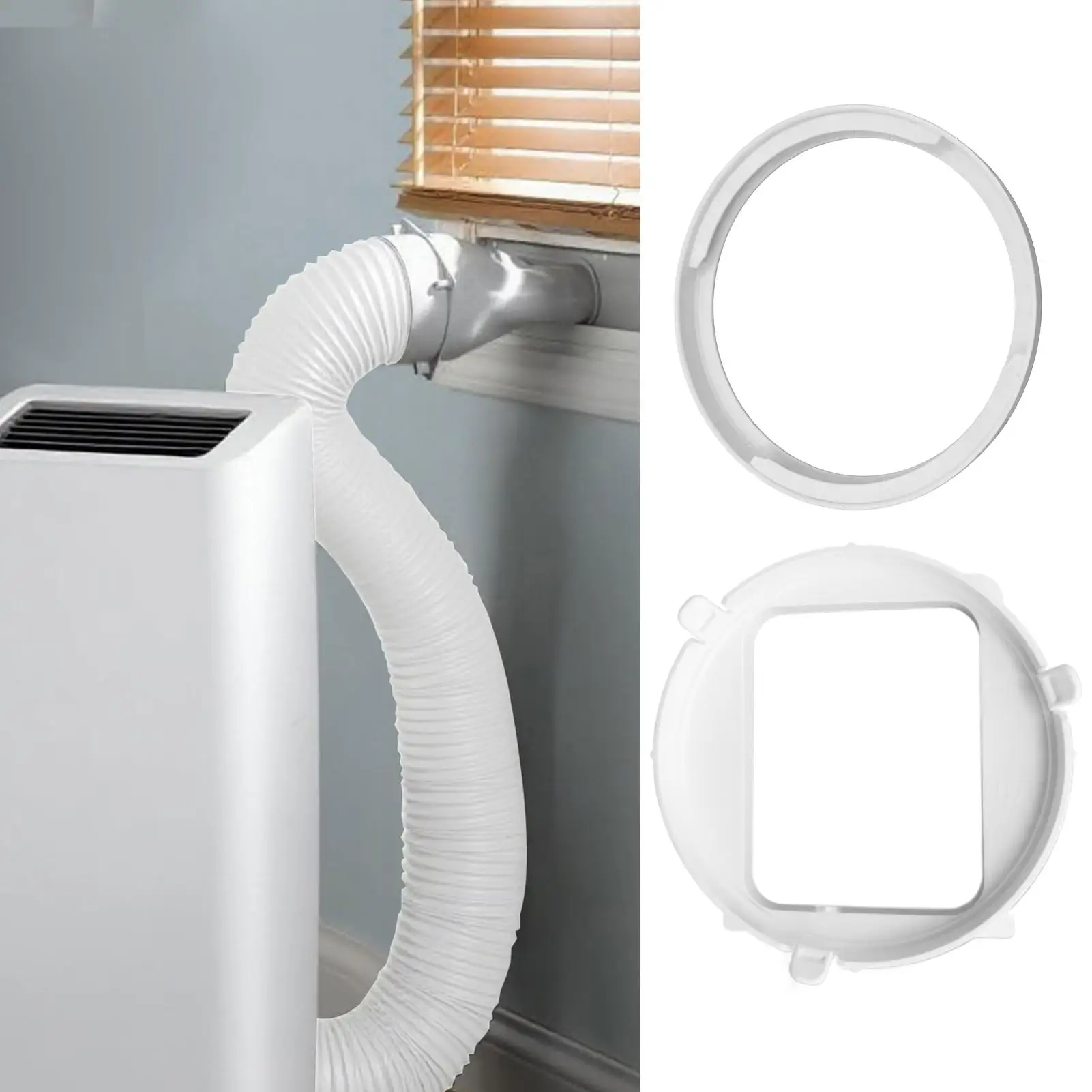 Portable AC Vent Hose Connector 5.9-Inch Air Leakage Reduction Fittings With Clamp Ring Bidirectional Rotation Air Conditioner