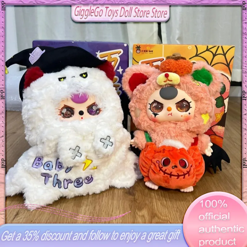 Authentic New Baby Three400% Rare Limited Edition Halloween Series Blind Box Big Doll Collect Backpack Pendant Girl Bday Gift