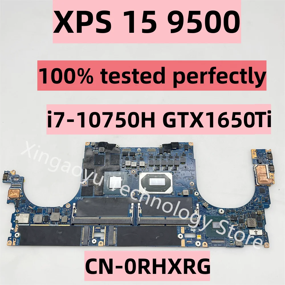 Original Laptop Motherboard For Dell XPS 15 9500 Mainboard CN-0RHXRG 0RHXRG LA-J191P i7-10750H GTX1650TI 100% Tested Perfectly