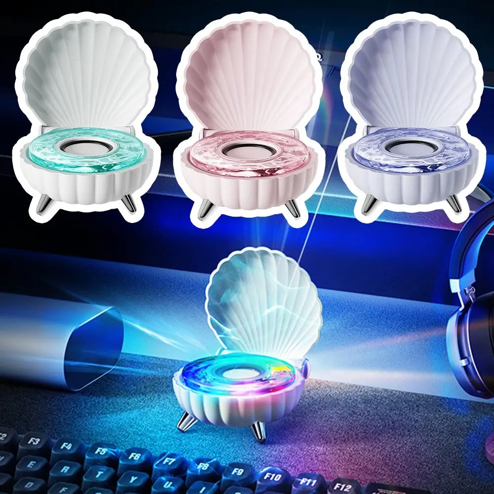 Portable Dazzling Colourful Seashell Bluetooth Stereo Wireless Colorful Soundbar Light With Mp3 Ambient Player Speaker Musi R7a0