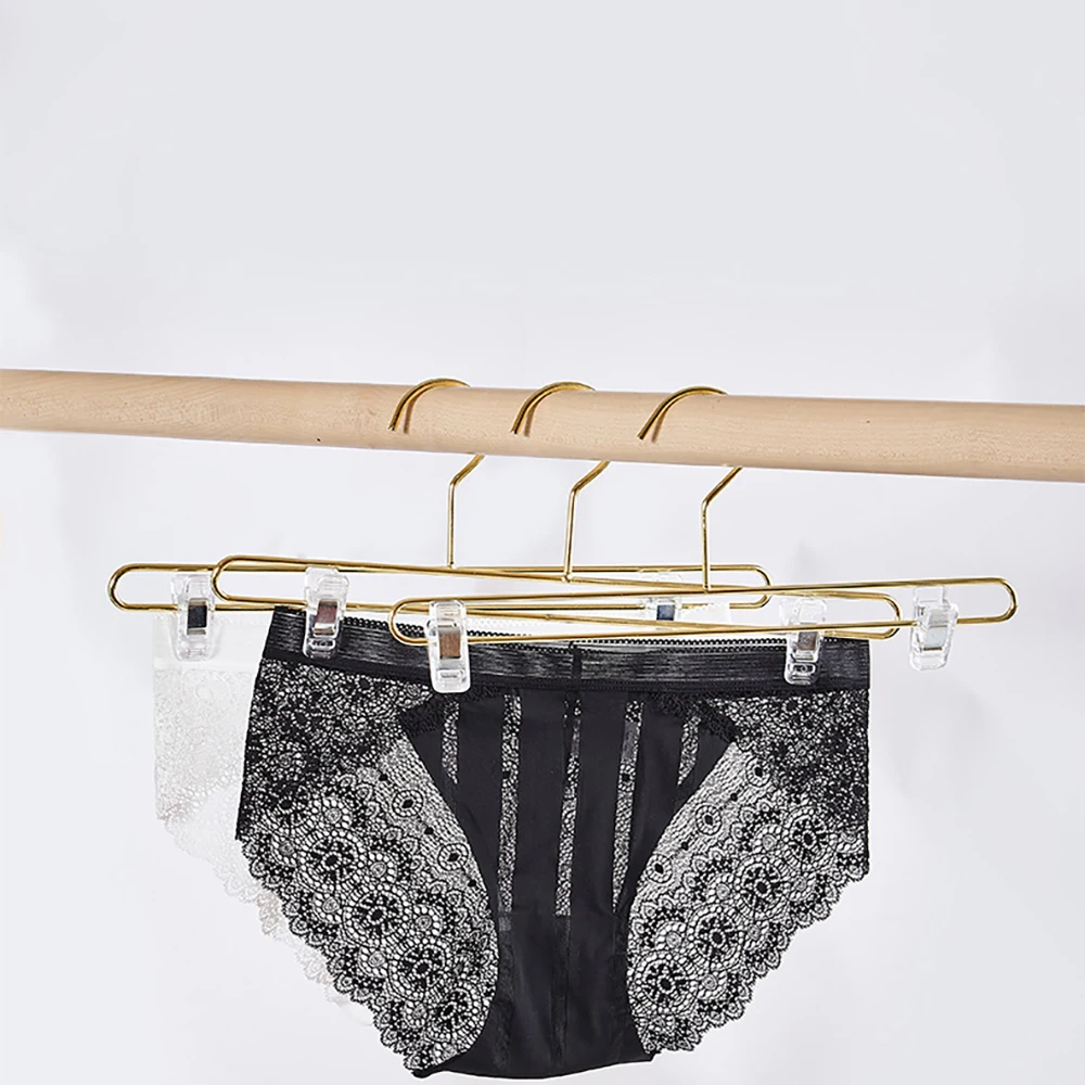

NEW Stainless Steel Coat Hanger With Clips Clothes Pants Organizer Anti slip Trouser Hanger for Dress Skirts Drying Rack 5PCS