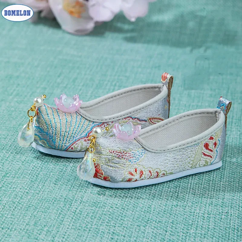 Handmade Doll Shoes 7cm High-quality Chinese Traditional Embroidered Cloth Shoes For Dolls 60CM Bjd 1/3 Doll Accessories Toys