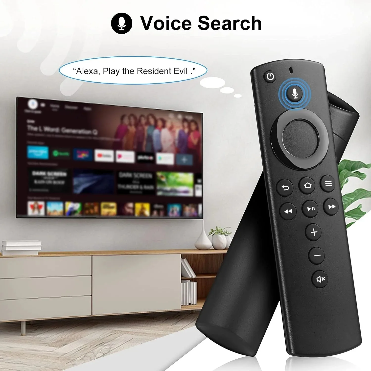 Replacement Voice Remote Control L5B83H Compatible with Alexa Fire TV Stick 4K / Lite Smart TV Cube (2nd Gen and 1st Gen)