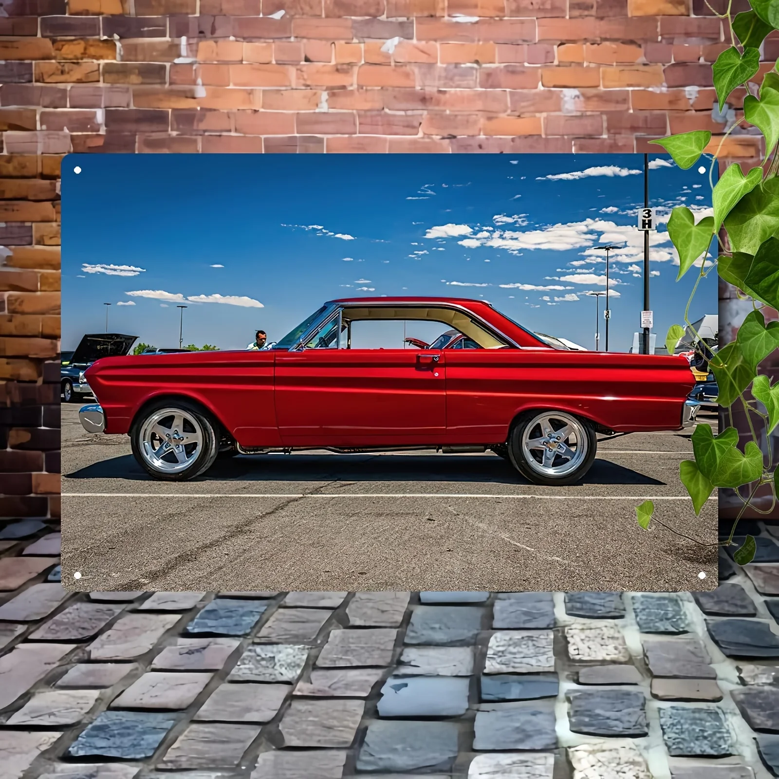 Traditional Style 1965 Falcon Hardtop Coupe Metal Wall Art,/, Iron Construction, Multipurpose Hanging Decor, No Electricit