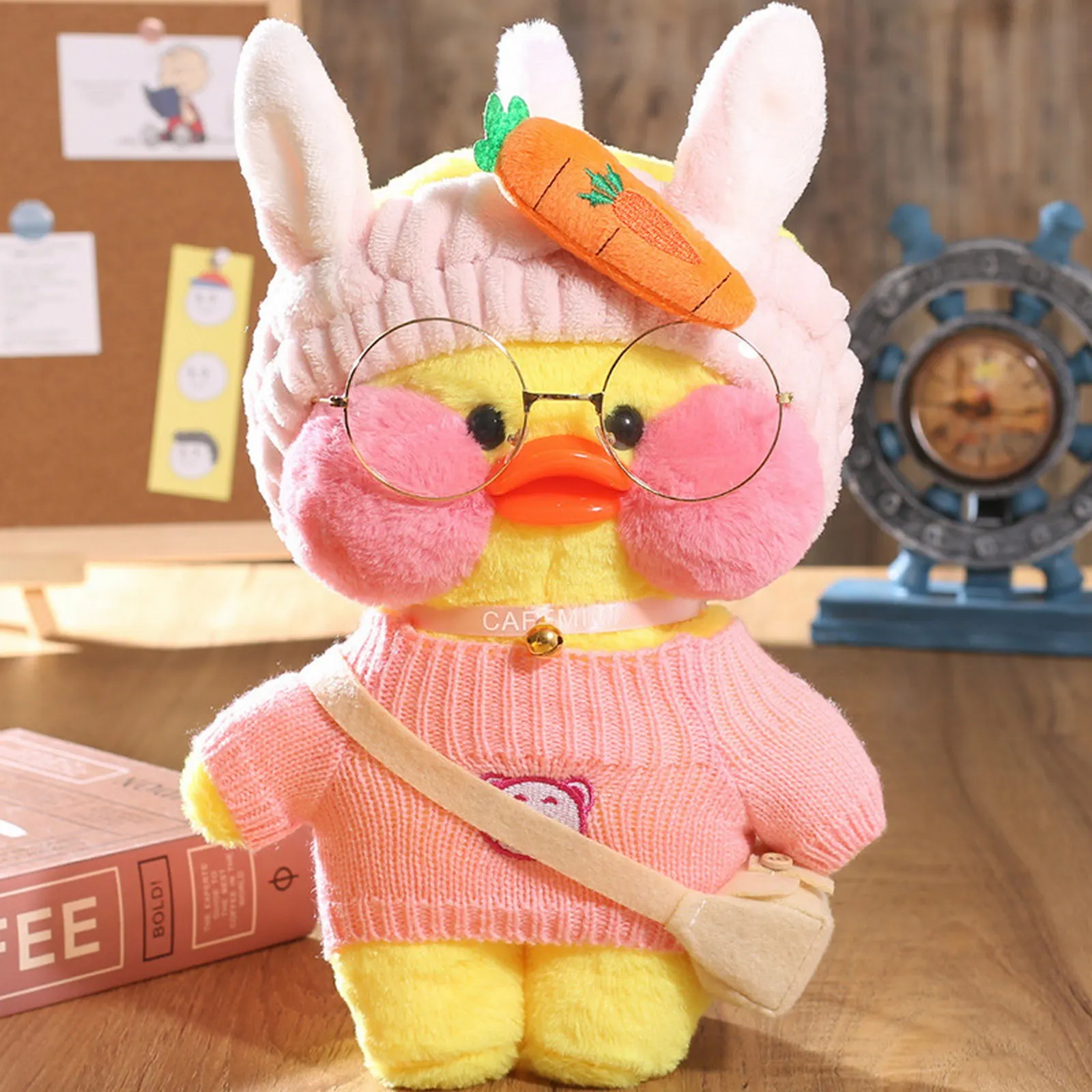 30cm kawaii cosplay yellow Duck plush toys Cute Stuffed Duck  Lalafanfan mimi Duck Hug Animals Toys Soft Plushies Children Toys