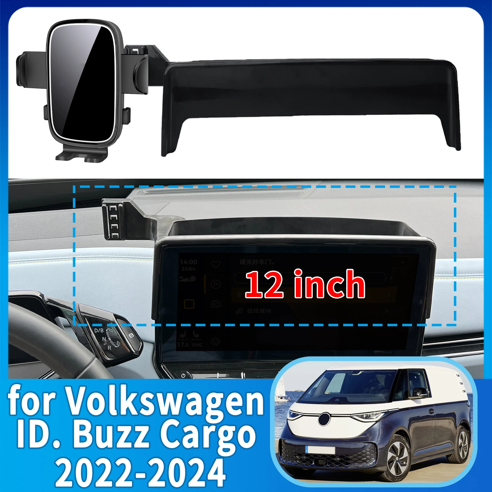

for Volkswagen ID. Buzz Cargo 2022 2023 2024 Phone Holder, Dashboard Screen Mount Bracket Easy Installation​​ Car accessoires