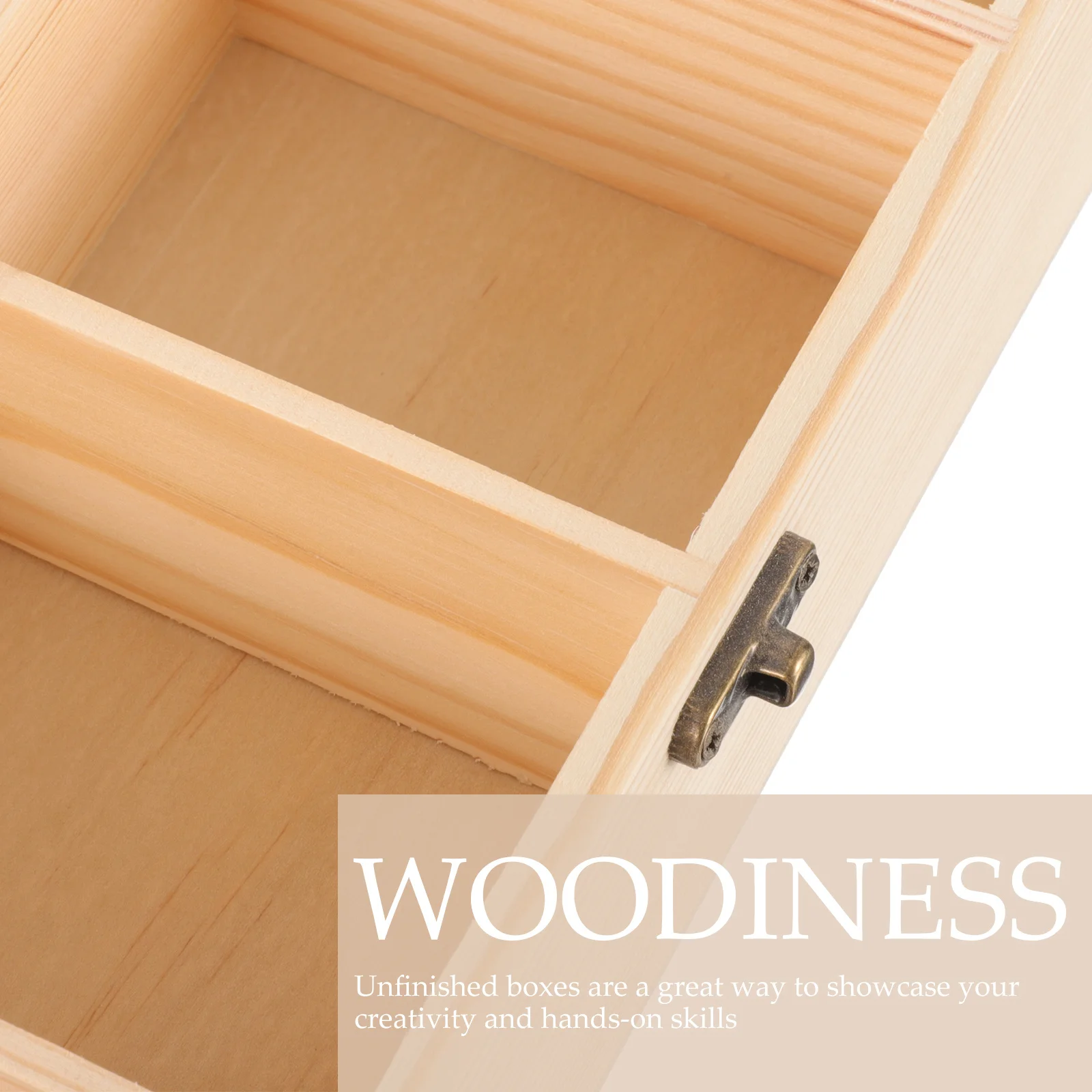 

Wooden Box 4-Slot Unfinished Mini Jewelry Case Perfect Storage for Tea Bags Jewelry Organizer Natural Wood Crate Smooth Finish