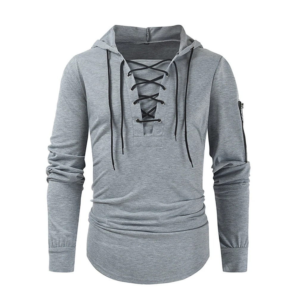 

Fashion Shirt Casual Tee Comfortable Top Cotton Blend Vintage Full Sleeve Gym Hooded Hoodies Long Sleeve Loose