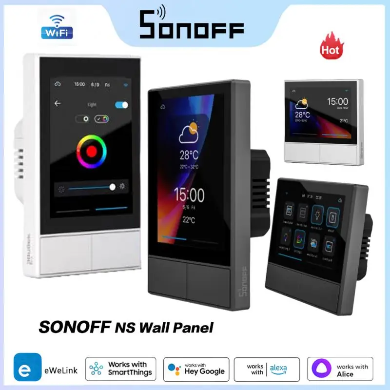 

SONOFF NS Panel Smart Scene Wall Switch EU/ US Wifi Smart Thermostat Display Smart Switch Control Works With Alexa Google Home