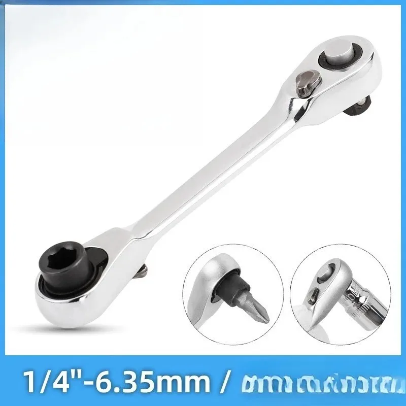 Novo 2-em-1 mini agudos catraca chave inglesa conjunto de chave de fenda de soquete rápido de ponta dupla hex torque ferramentas de reparo manual