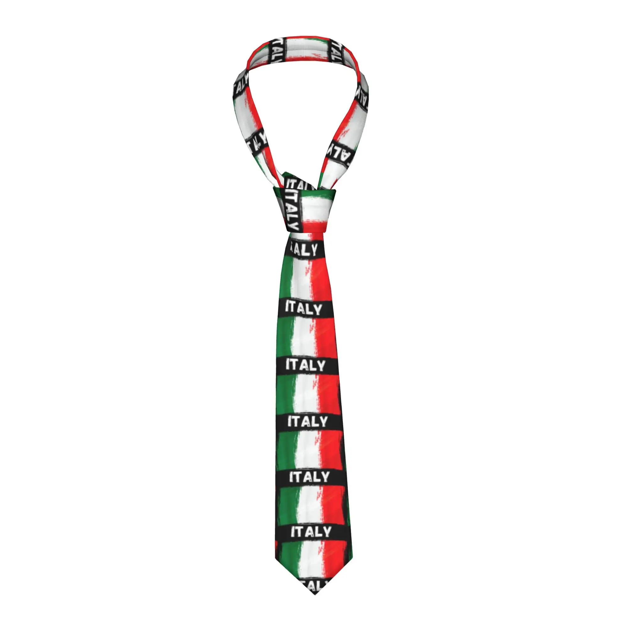 Men's Tie Italy Flag Vintage Grunge Italian Flag Neck Ties Vintage Cool Collar Tie Custom Leisure Quality Necktie Accessories
