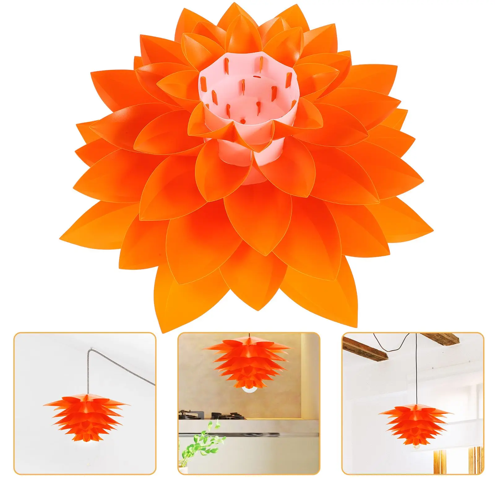 

Lotus Chandelier Lamp Shade Pendant Lampshade Ceiling Light Puzzle Plastic Cover Home Bedroom Party Events Decorative Lighting
