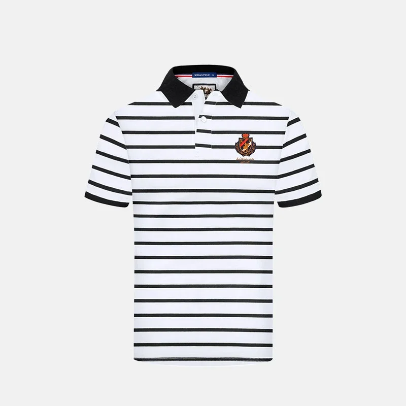 Hot Sale Summer New Wholesale High Quality Striped Lapel Polo T Shirt Fashion Casual Men Short Sleeves