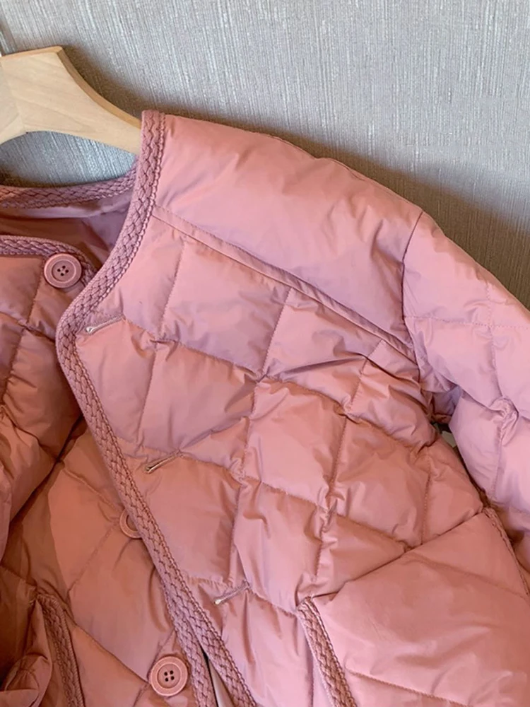 2023 New Cotton Padded Short Parkas Small Fragrance Women Down Jacket Winter Loose Jacket Warm Coat Big Pocket Female Outerwear