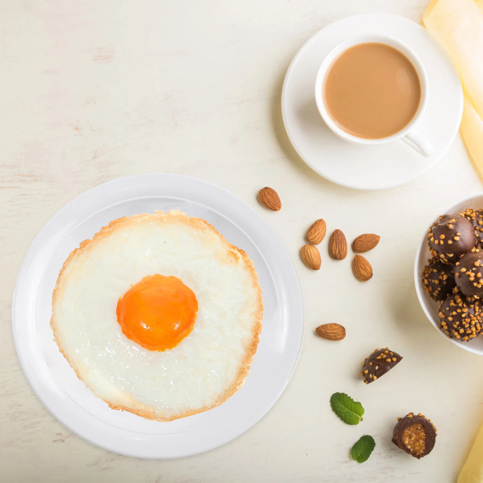 4 Pcs Egg Simulated Omelette Model Props Poached Sun Western Food Sample Room Decoration Fake Toys 2pcs (resin Omelette) Fried