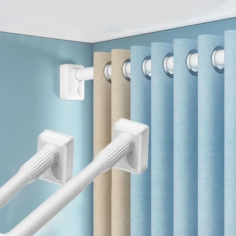 Non-perforated telescopic clothes Drying Rack pole Household shower curtain rod Balcony curtain rod bedroom wardrobe hanger