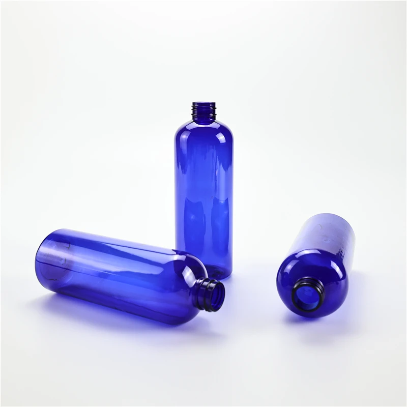 Blue 300ML X 20 Empty Plastic Round Shoulder Bottle Liquid Soap Pump Container For Personal Care Lotion Pump Cosmetic Containers