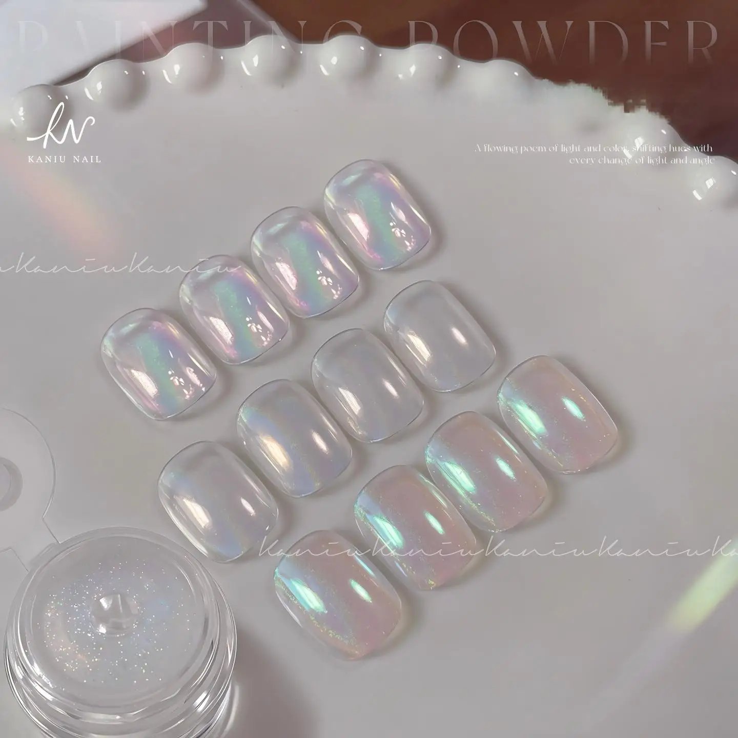 1 Box High Bright Aurora Chrome Nail Glitter Iridescent Aurora Pearl Chrome Nail Powder High Shine Iridescent Aurora Nail Powder