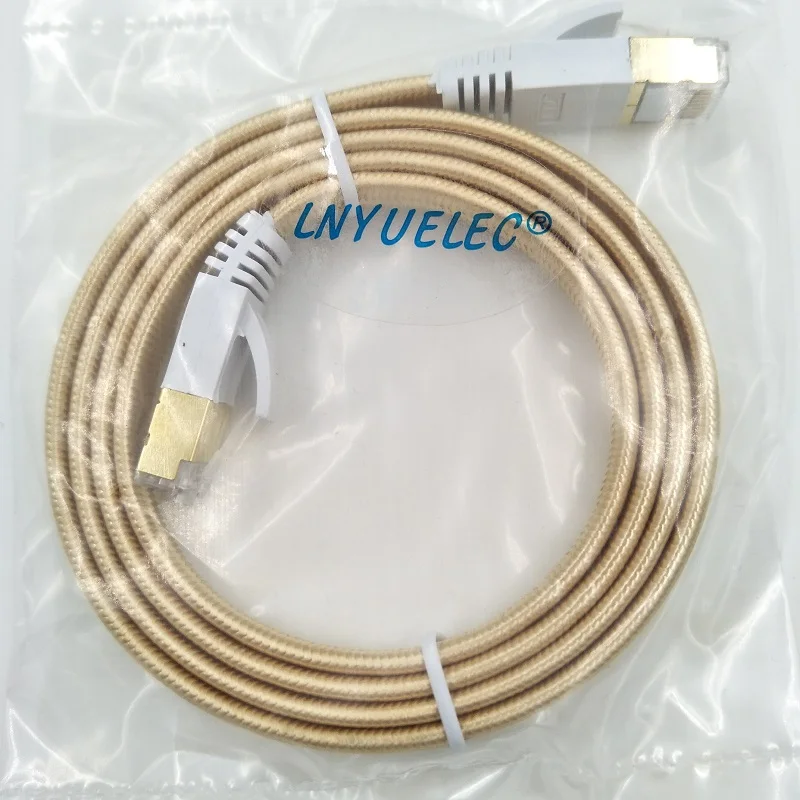 New 0.5m 1m 1.5m,2m 3m,5m 10m15m 20m lan cable CAT7 cable RJ45 Patch flat Ethernet Network Cable For Router Switch gold plated