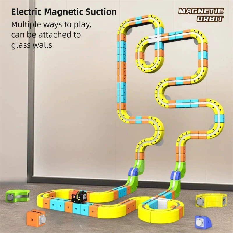 Anti-Schwerkraft Eisenbahn Zug Track Magnet Schiene Auto Spielzeug Magnetische Bausteine High-Speed Racing Track Spielzeug für Kinder geschenke