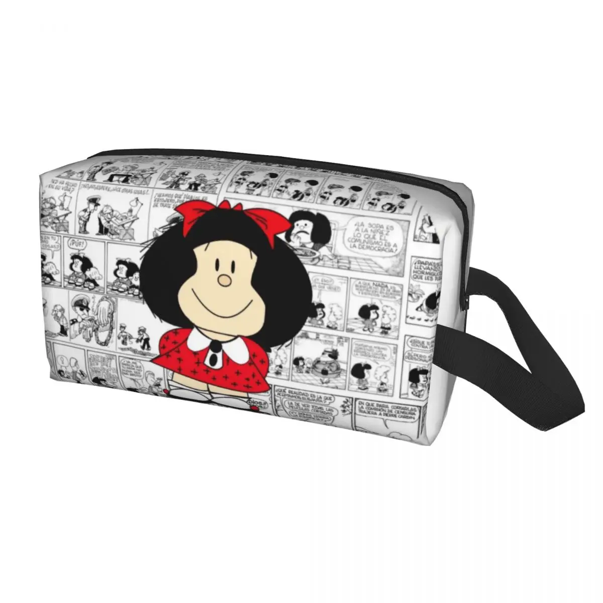 Custom Mafalda Cartoon Quino Comics Travel Cosmetic Bag Women Makeup Toiletry Organizer Ladies Beauty Storage Dopp Kit