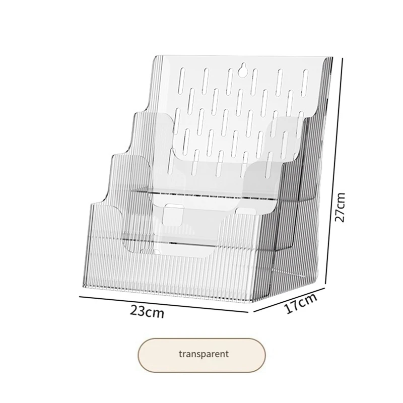 A4 File Display Clear Storage Box Office A4 Single Layer Desktop File Sorter Pocket Booklet And Brochure Holder