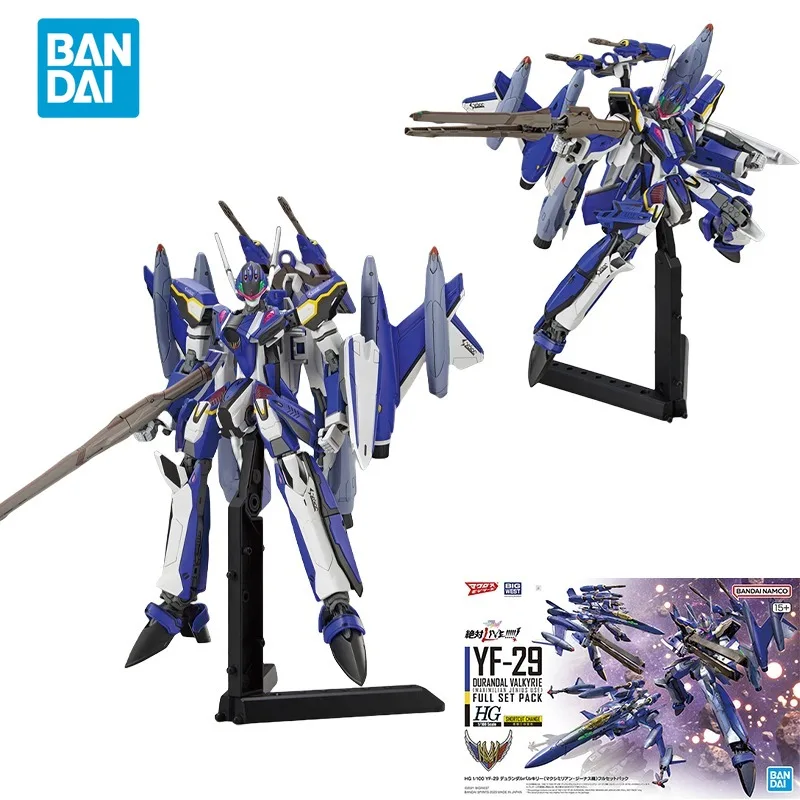 

Bandai Original Anime Macross Frontier Model HG 1/100 YF-29 DURANDAL VALKYRIE FULL SET PACK Action Figure Toys For Children