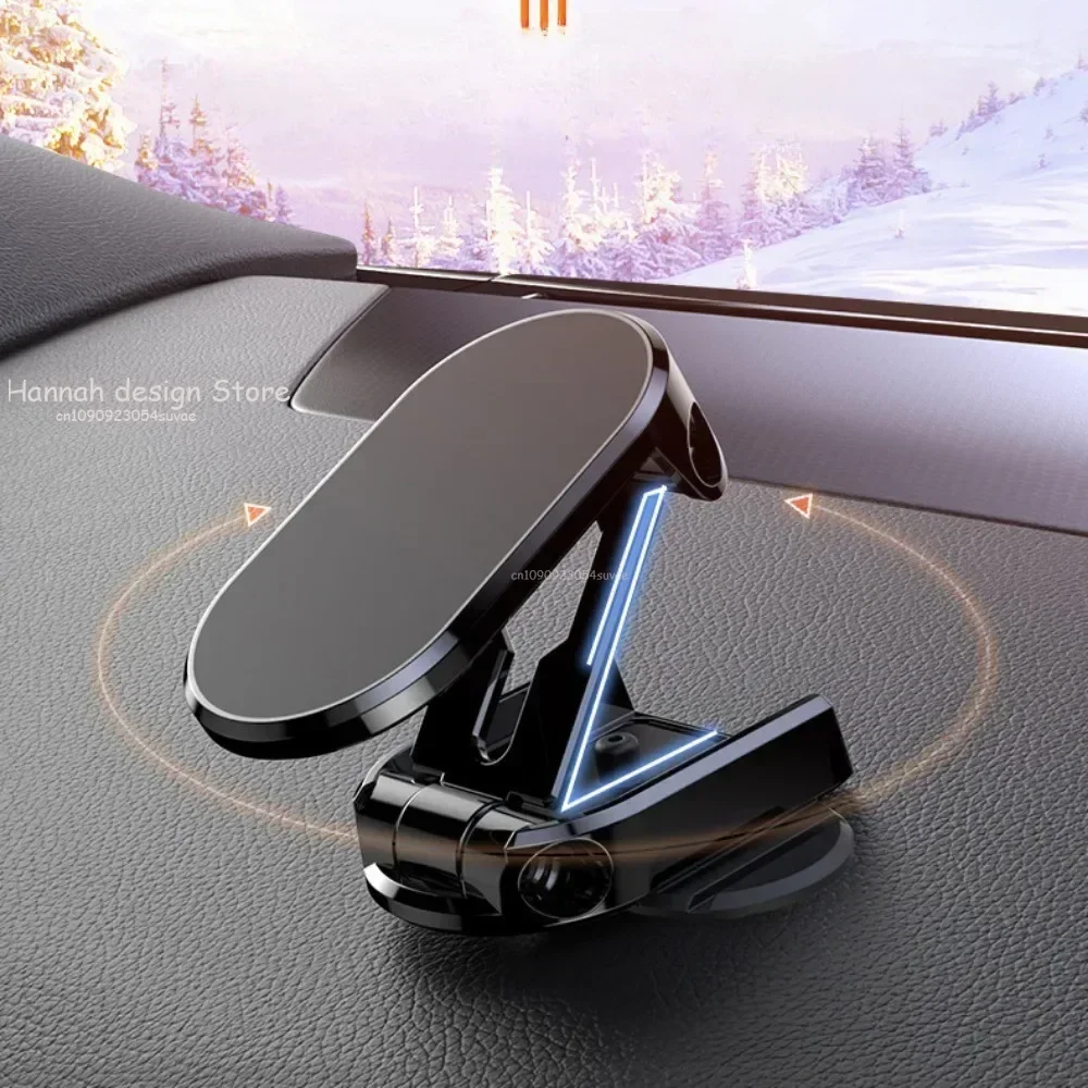 Rotating Folding Magnetic Bracket Car Dashboard Navigation Metal Bracket Suspension Multiangle Adjustment Mobile Phone Universal