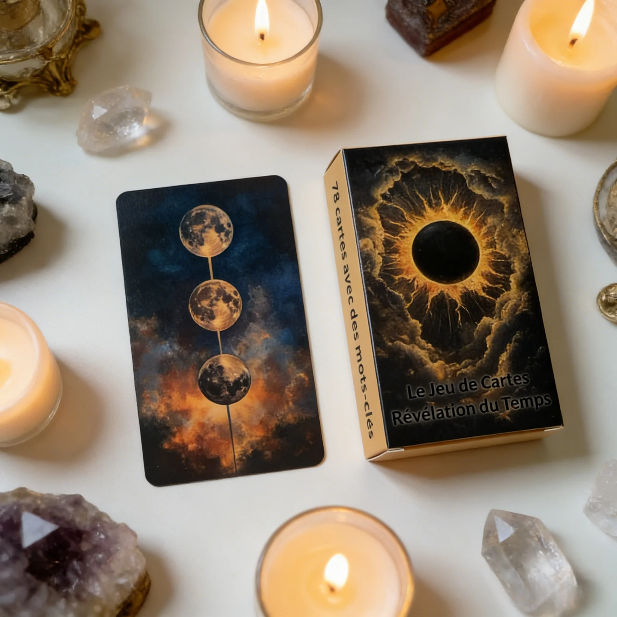 

78 French Tarot Deck with Time and Number Clues, Beginner-Friendly Divination Cards (12×7 cm / 4.72×2.76 inches)