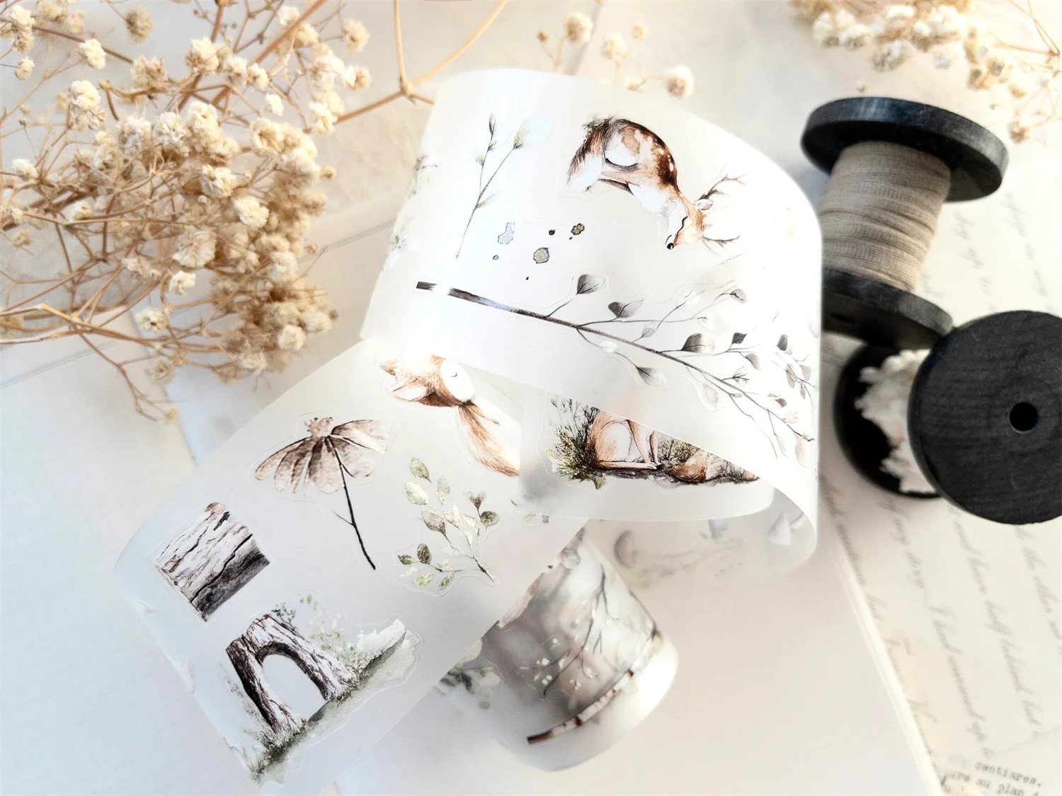 Creawithgaby Studio Vintage Enchanted Forest Washi PET Tape DIY Card Making Scrapbooking Decorative Sticker