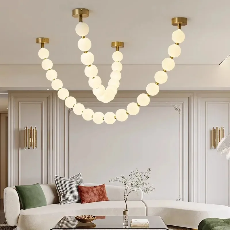 

Luxury bead LED pendant light, suitable for living room, dining room, foyer, staircase lights, bedroom decoration pendant light